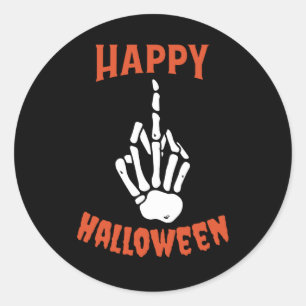Skeleton Mitten Finger Happy halloween Runt Klistermärke