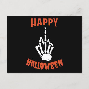 Skeleton Mitten Finger Happy halloween Vykort