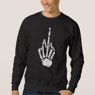 Skeleton Mitten Finger Lång Ärmad Tröja