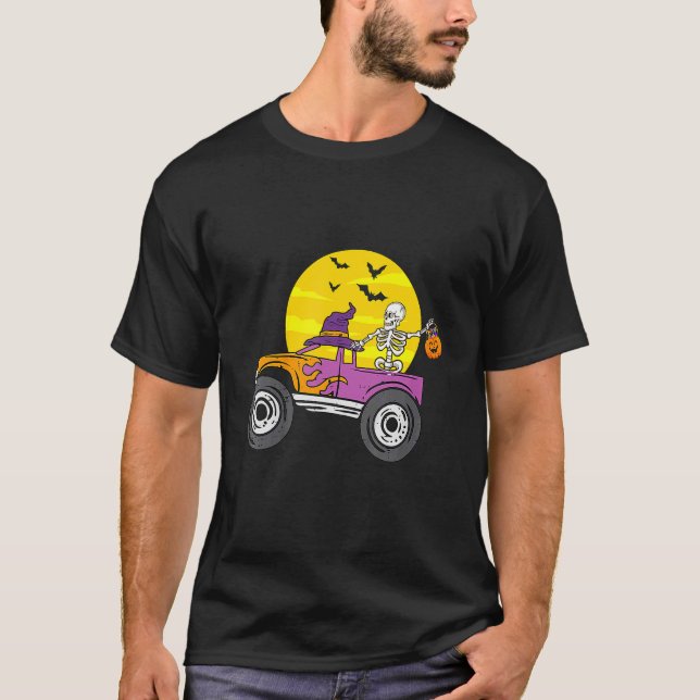 Skeleton Monster Lastbil Måne Candy Småbarn Boys H T Shirt (Framsida)
