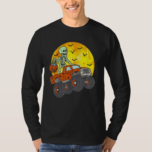 Skeleton Monster Truck Moon Candy Toddler Boys Hal T Shirt (Framsida)