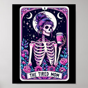 Skeleton Mors dag Skul med det trötta Mamma-Tarot Poster