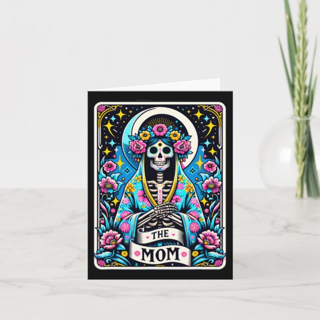 Skeleton Mors dag Witch Mamma Kort (Framsida)