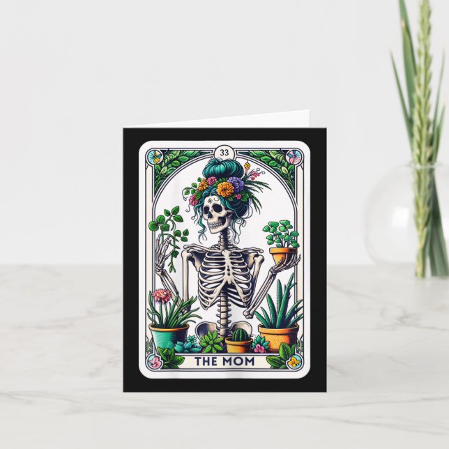 Skeleton Mors dag Witch Mamma Kort (Framsida)