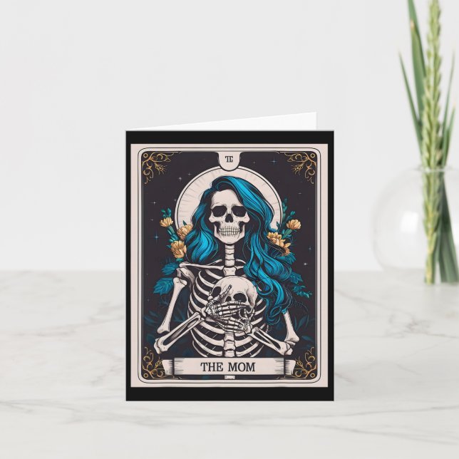 Skeleton Mors dag Witch Mamma Kort (Framsida)
