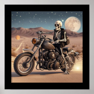 Skeleton Motorcykel Poster