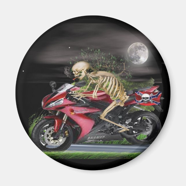 Skeleton Motorcykelartiklar Magnet (Framsidan)