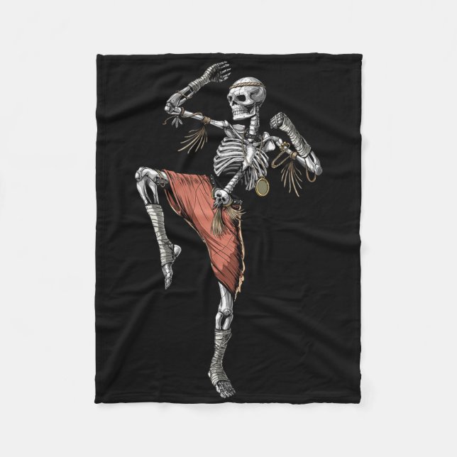 Skeleton Muay Thai Boxing Karate Kickboxing Martia Fleecefilt (Framsidan)