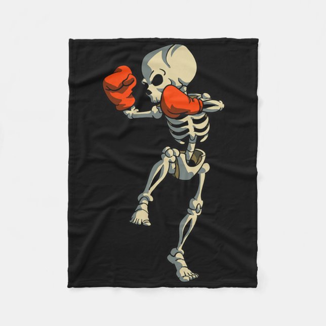 Skeleton Muay Thai Kick Boxing Mma Funny Karate Ha Fleecefilt (Framsidan)