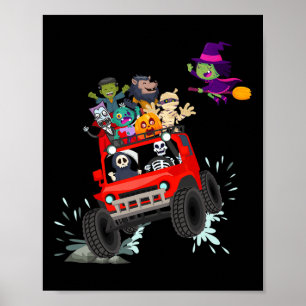 Skeleton Mummy Vampire Zombie Riding Monster Lastb Poster