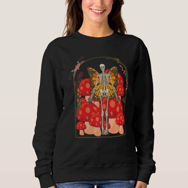 Skeleton Mushroom Naturcore Farmcore T Shirt (Framsida)