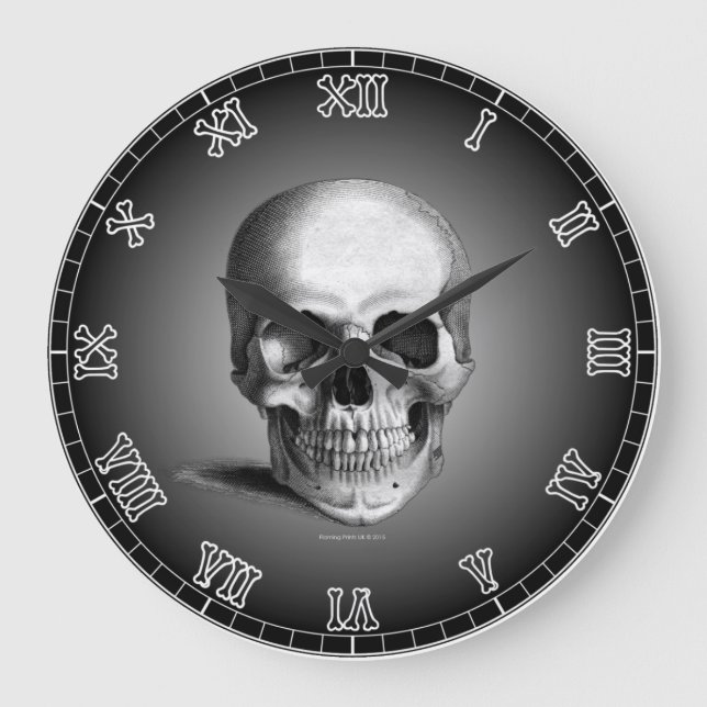 Skeleton Numerals Gothals Skeleton Skeleton Skelet Stor Klocka (Framsida)