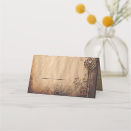 Skeleton Nyckel Antique Gothic Bröllop Placeringskort