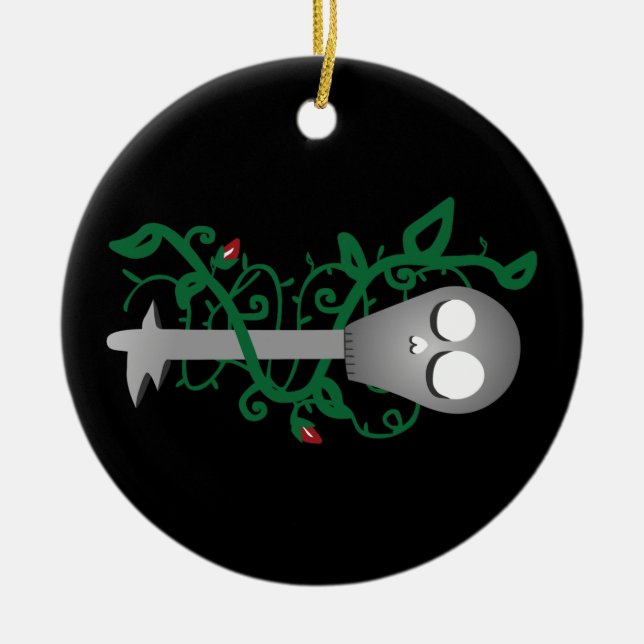 Skeleton Nyckel Julgransprydnad Keramik (Framsidan)