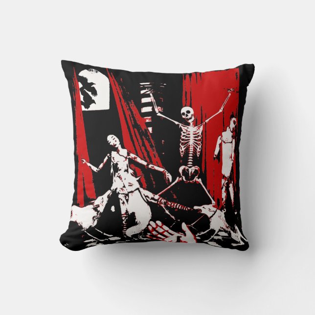 Skeleton Nyckel Pillow - Red Kudde (Framsida)