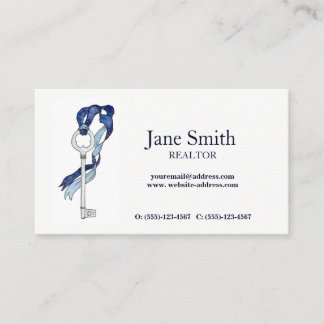 Skeleton Nyckel Watercolor Real Gods Modern Visitkort