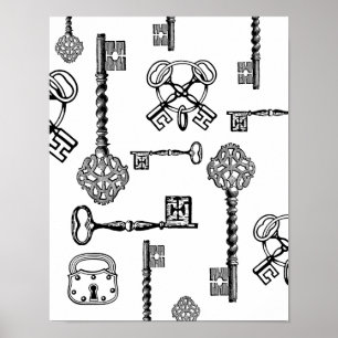 Skeleton Nycklar & Locks Poster