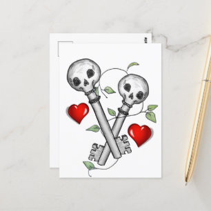 Skeleton Nycklar Vykort