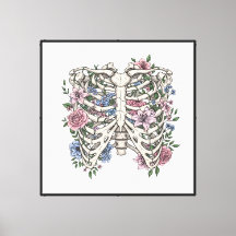 Skeleton och blommor