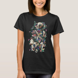 Skeleton och Blommor T Shirt