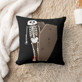 Skeleton och Coffin Halloween Design Design Kudde