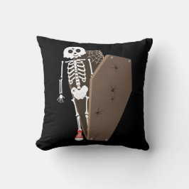 Skeleton och Coffin Halloween Design Design Kudde