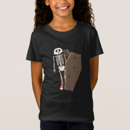 Skeleton och Coffin Halloween Design Design T Shirt