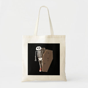 Skeleton och Coffin Halloween Design Design Tygkasse