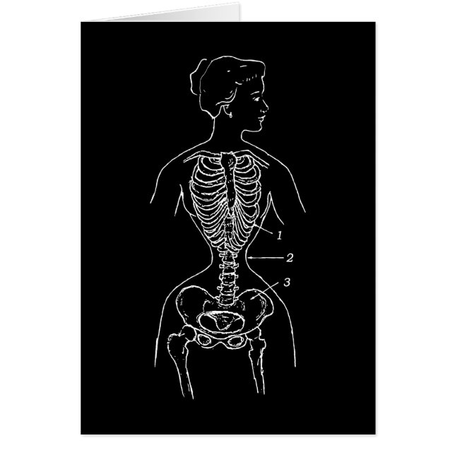 Skeleton och Corset Hälsningskort (Framsidan)