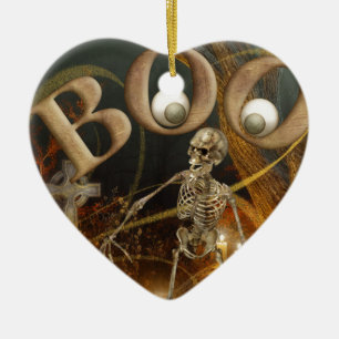 Skeleton och Grave Halloween Julgransprydnad Keramik