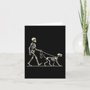 Skeleton och Hund Lazy Halloween Costume Funny Sku Kort
