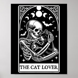 Skeleton och kattharot med överdragskort poster