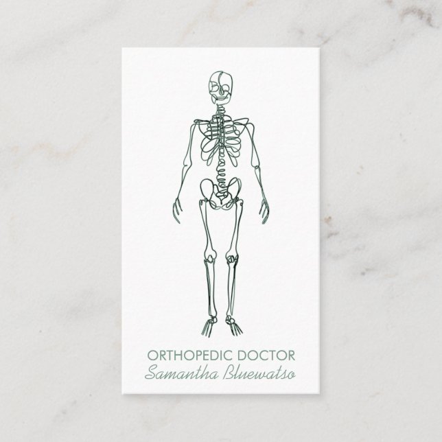 Skeleton orthopedic doktor sculpt Cadet Blue Grönt Visitkort (Framsida)