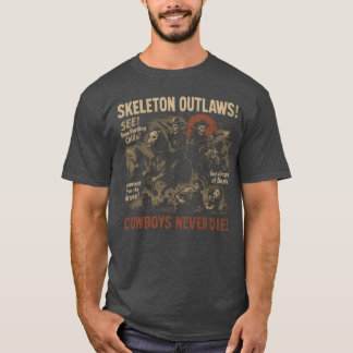Skeleton Outlaw Cowboy Movie Poster Halloween gir T Shirt