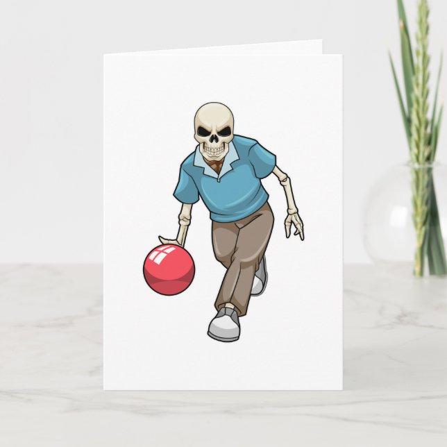 Skeleton på Bowling med Bowling ball Kort (Framsida)