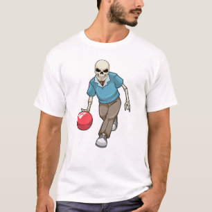 Skeleton på Bowling med Bowling ball T Shirt