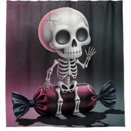 Skeleton på Candy Shower Curtain