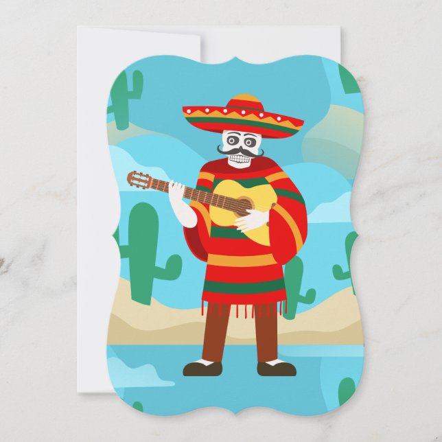 skeleton på cinco de mayo inbjudningar (Framsida)