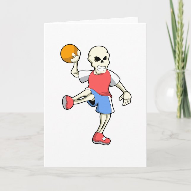 Skeleton på Handball-spelare med handboll Kort (Framsida)