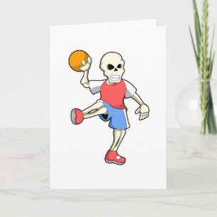Skeleton på Handball-spelare med handboll Kort