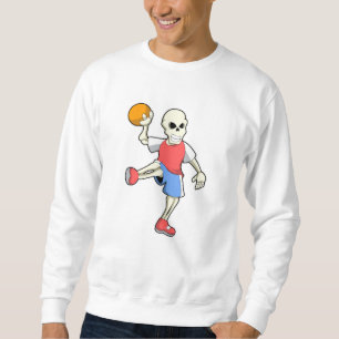 Skeleton på Handball-spelare med handboll Lång Ärmad Tröja