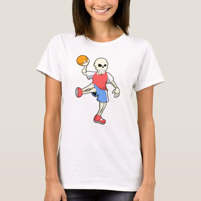 Skeleton på Handball-spelare med handboll T Shirt (Framsida)