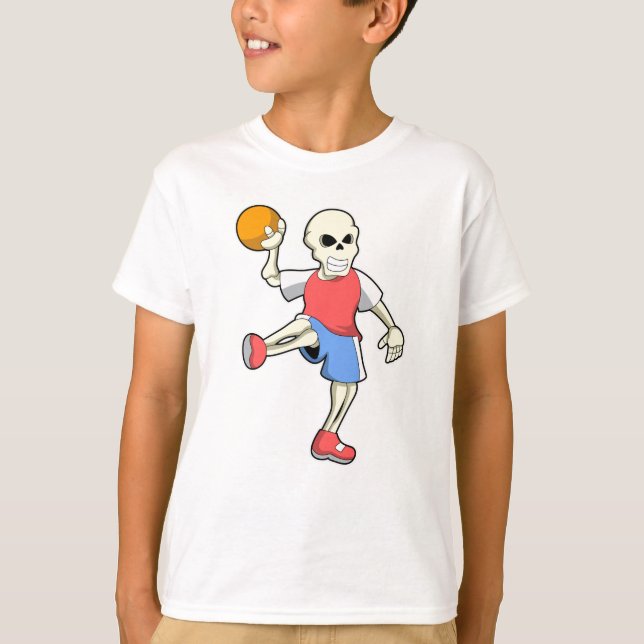 Skeleton på Handball-spelare med handboll T Shirt (Framsida)