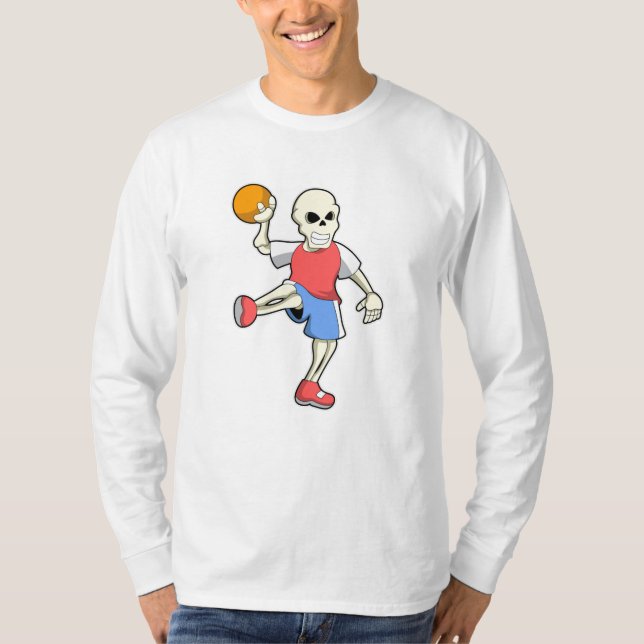 Skeleton på Handball-spelare med handboll T Shirt (Framsida)