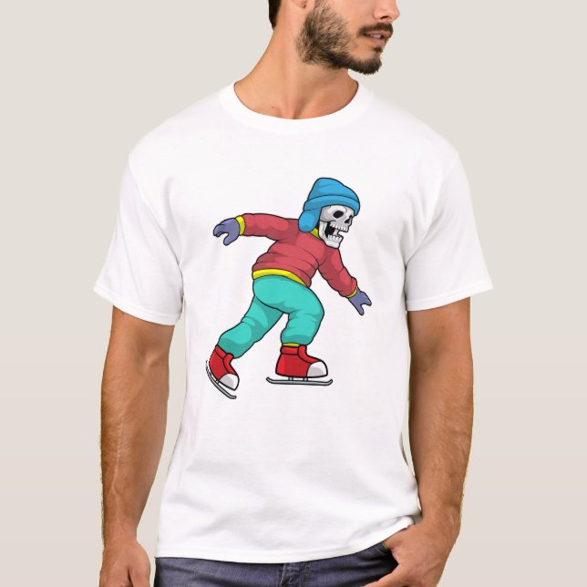 Skeleton på isar med isskal t shirt (Framsida)