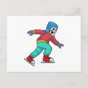 Skeleton på isar med isskal vykort