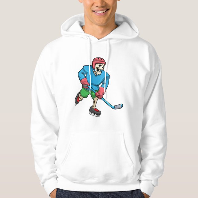 Skeleton på ishockey med ishockeyklubb hoodie (Framsida)