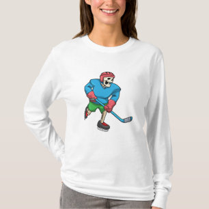 Skeleton på ishockey med ishockeyklubb t shirt