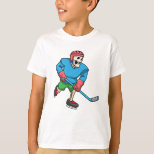 Skeleton på ishockey med ishockeyklubb t shirt