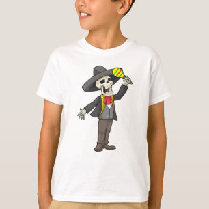 Skeleton på Music med Maracas T Shirt